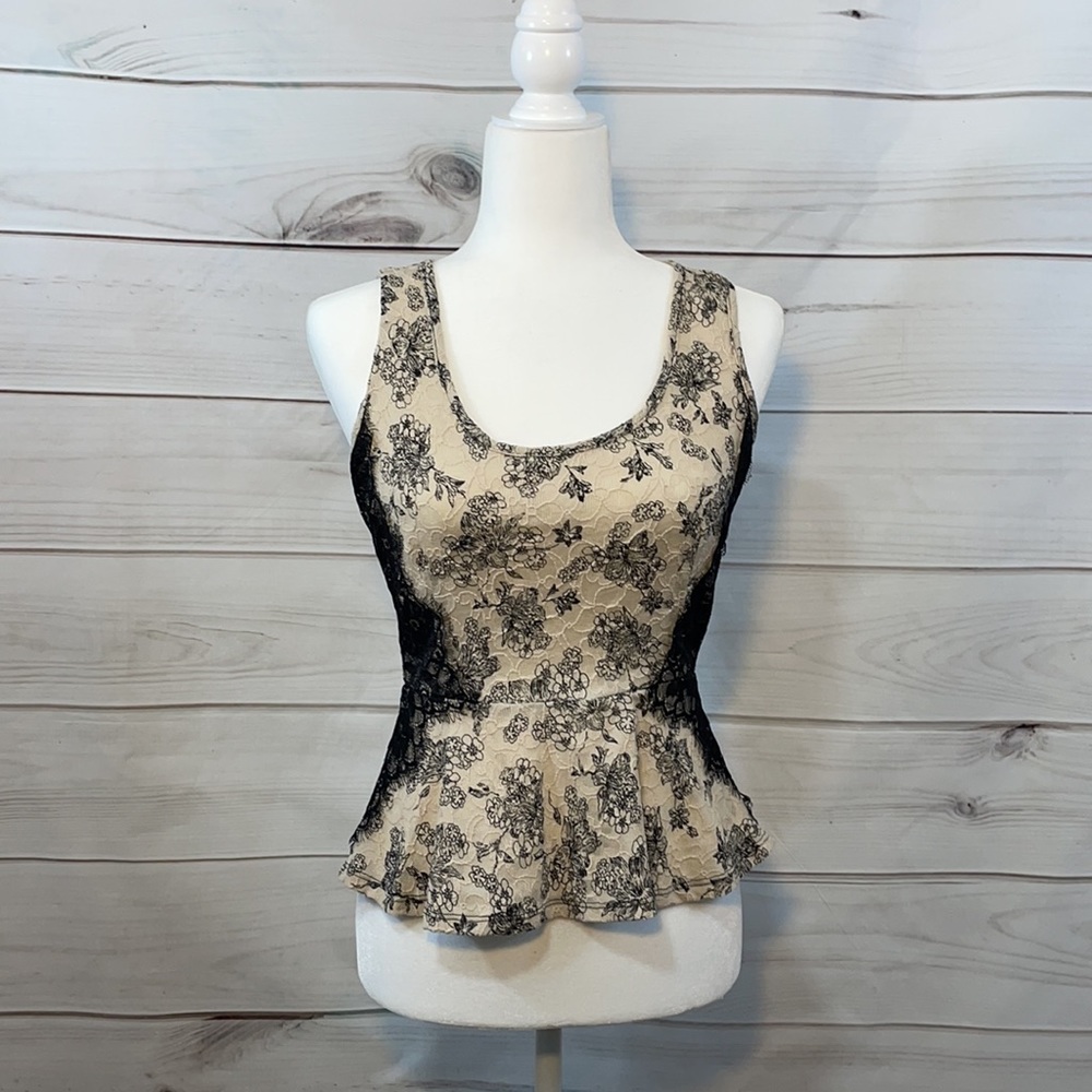 Windsor lace peplum top with open back